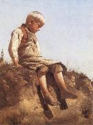 Franz von Lenbach Young Boy in the Sun oil on canvas